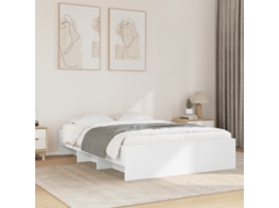 Estrutura De Cama 140x190 Cm Derivados De Madeira Branco