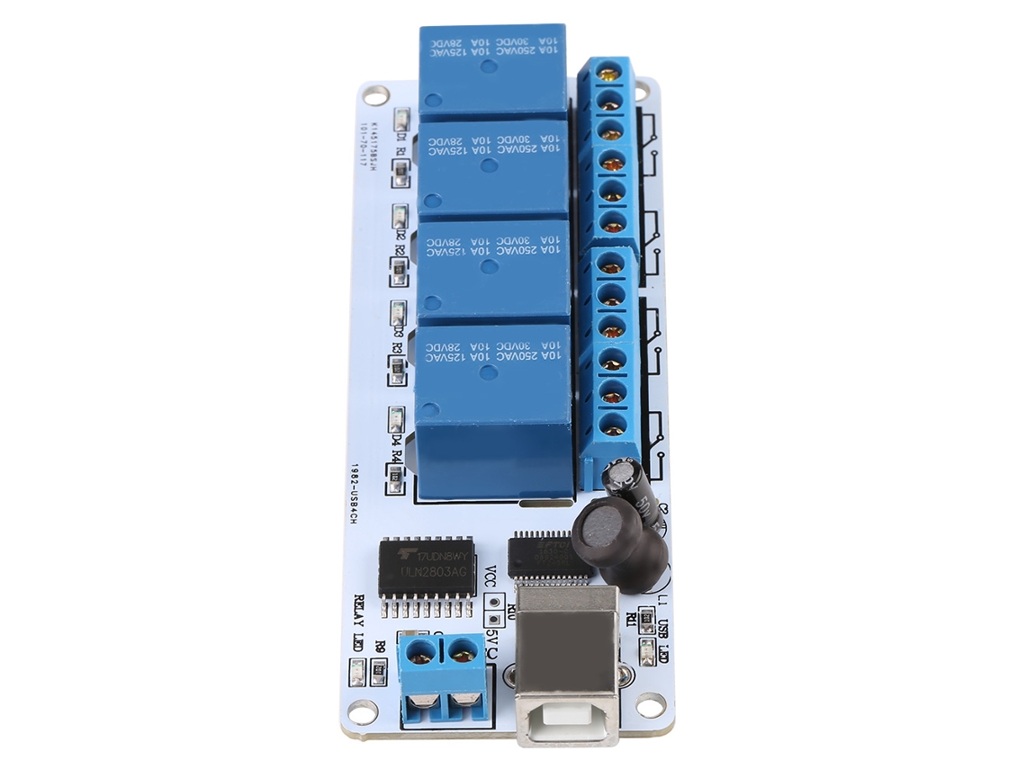 Módulo Rele Usb Tipo B 4 Canais 12vdc