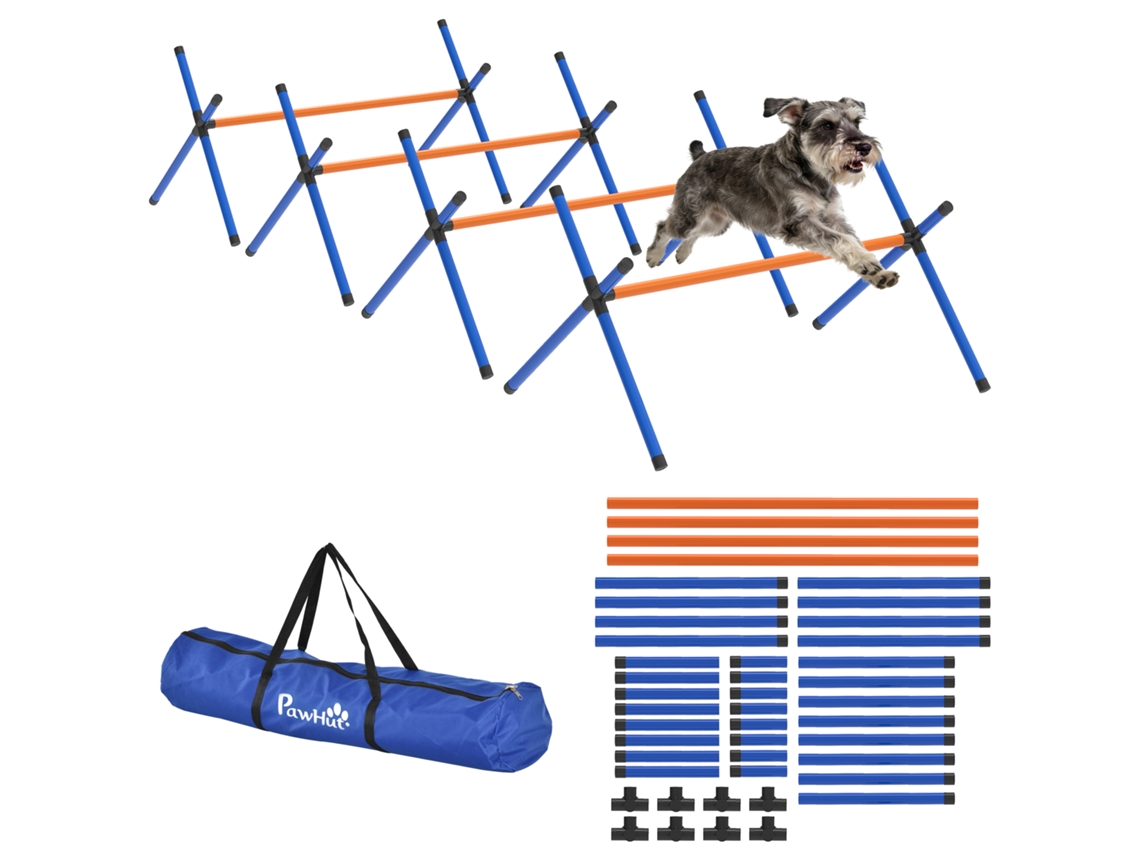 Kit D'équipement D'agilité Pour Chien, Kit D'agilité Pour Chien Portable Avec Hauteur Réglable, Sac de Transport, Orange VELTUS TRADE