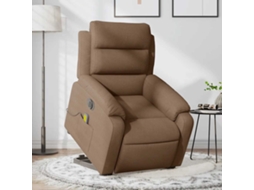Vidaxl Poltrona Elétrica Elevatória Massagens Tecido Castanho