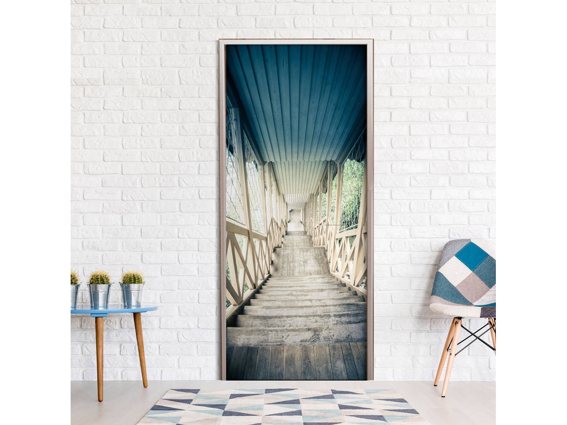 Adesivo Decorativo para  Portas ARTGEIST Escadas Vintage De Madeira (90x210 cm)