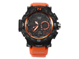 Reloj Deportivo Digital Dual Display Led Luz Fondo Naranja Smael