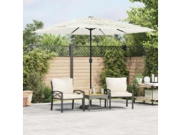 Vidaxl Guarda-sol De Jardim Com Poste De Aço 248x248x248 Cm Branco