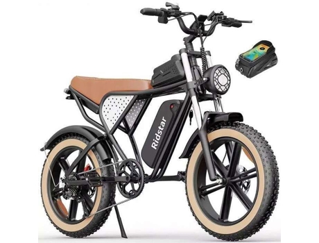 Q20 Bicicleta Elétrica 1000w Bateria Removível 48v 20ah 7 Velocidades Shimano Roda 20’’ Pneus Grandes Ridstar
