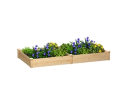 Jardinheira Elevada Madeira Divisor Base Aberta 235x121x26cm Madeira
