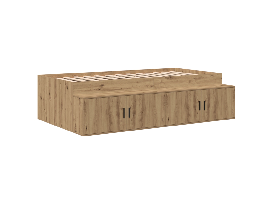 Conjunto 1 Estrutura Da Cama Vidaxl Castanho Madeira De Pinho Maciça (100 X 200 Cm)