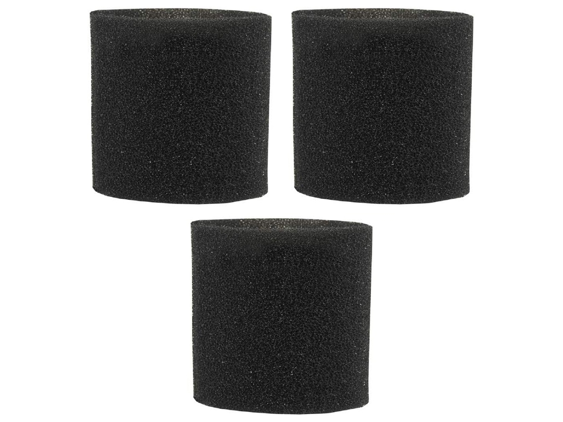 3 pacote 90585 manga de espuma vf2001 filtro de substituição de espuma para shop-vac, vacmaster & genie shop aspirador de pó seco e molhado
