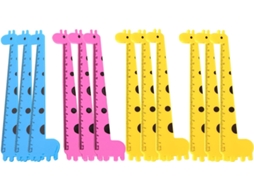 Conjunto De 12 Réguas Criativas Com Desenhos Animados, Feitas Plástico