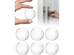 Topes de Porta Transparentes de Silicone, 6 Unidades, Amortecedores Autoadesivos para Proteção de Paredes e Móveis | S/MARCA