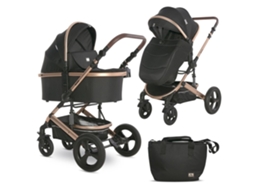 Carrinho De Bebê Lorelli Black Boston De Duas Peças Até 22 Kg