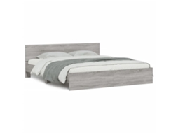 Estrutura de Cama com Cabeceira Derivados Madeira Cinza Sonoma MAISON EXCLUSIVE (200x200 cm)