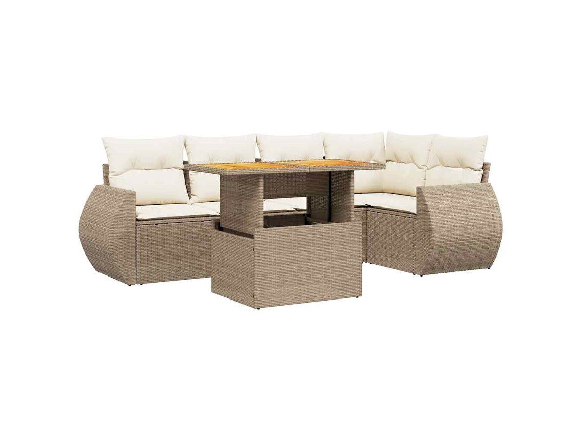 Garden Sofa Set, Garden Sofa Sets Vidaxl Bege Rattan / Vime (n/a)