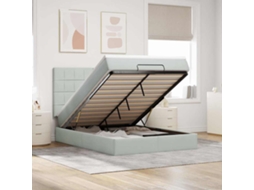 Vidaxl Estrutura Cama Otomana Colchões 140x200cm Veludo Cinzento Claro