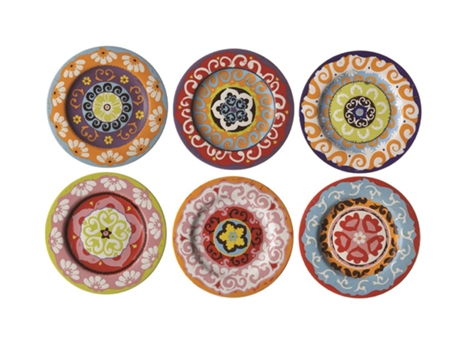 Conjunto de 6 canapés/pratos de tapas rosa e tulipani Nador 13 cm