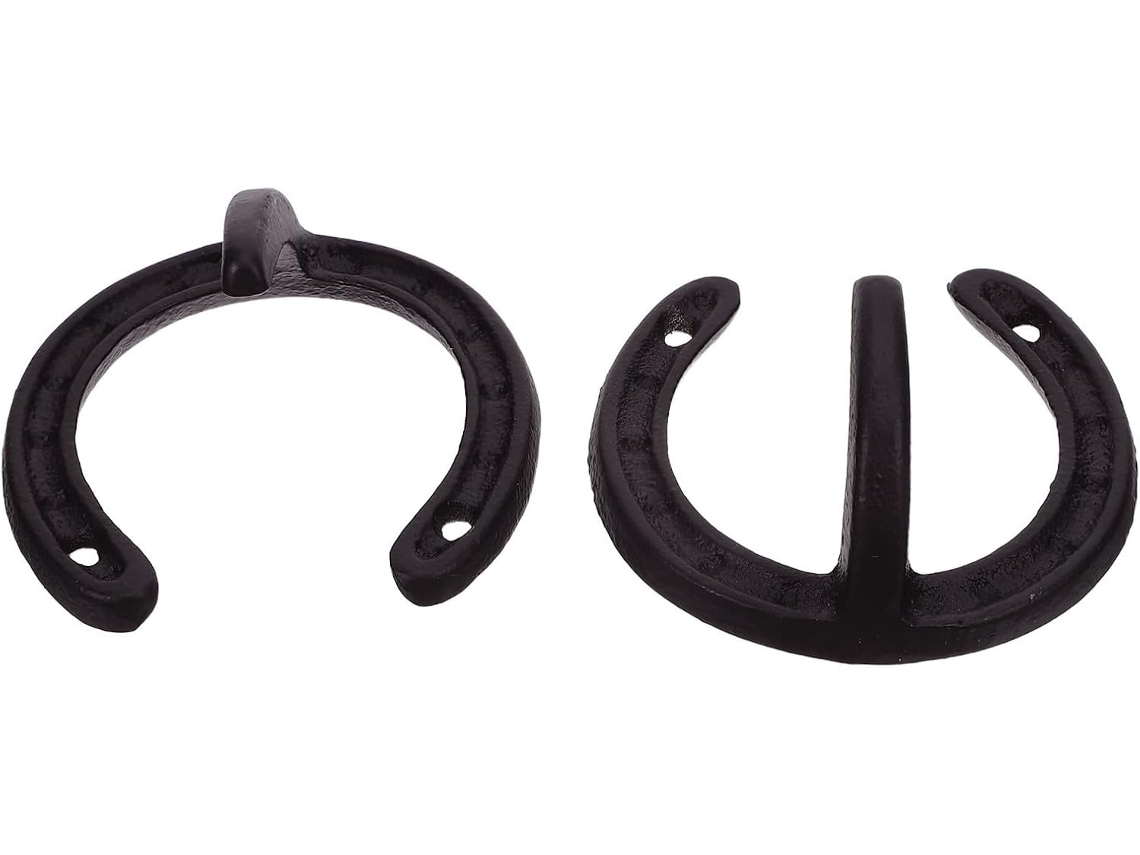 Ganchos Rústicos Em Formato De Ferradura Unomor, Conjunto De 2 Peças, Em Ferro Fundido, Para Parede, Ideais Para