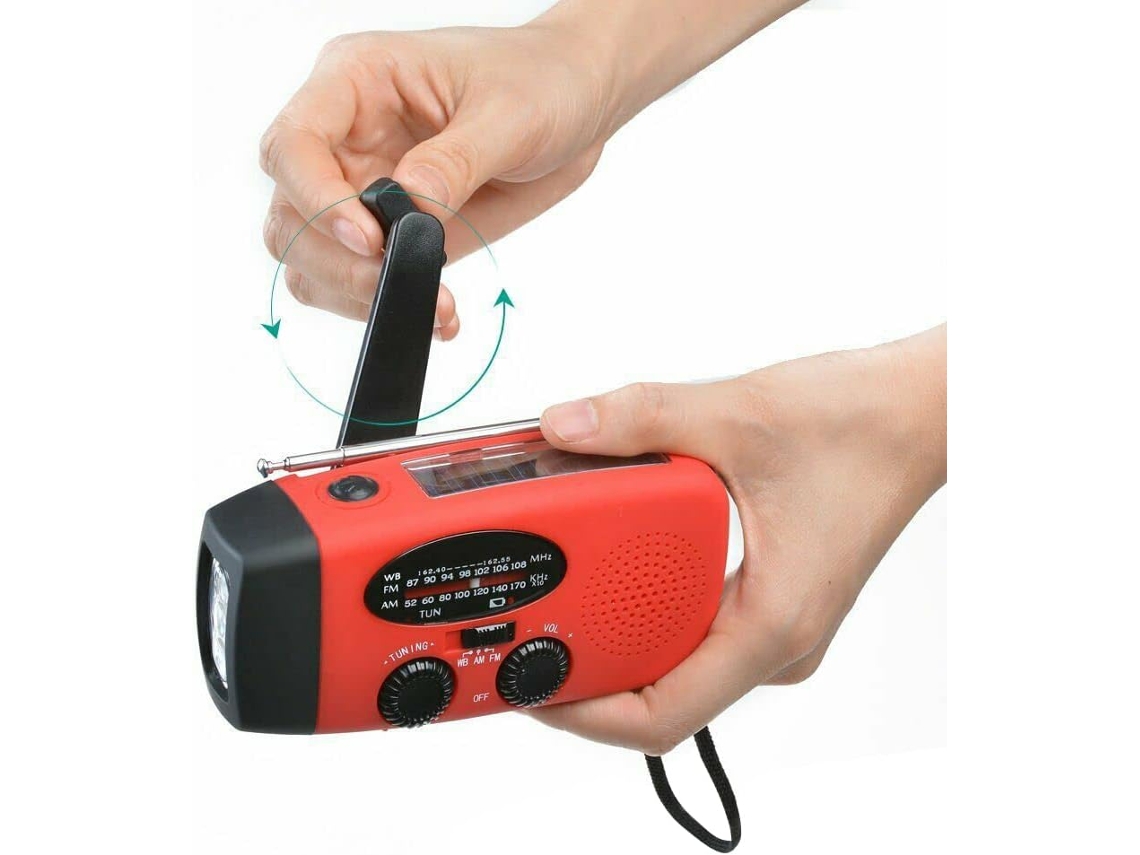 Rádio de Emergência AQUAFORGE com Manivela, Células Solares e Bateria 10000mAh