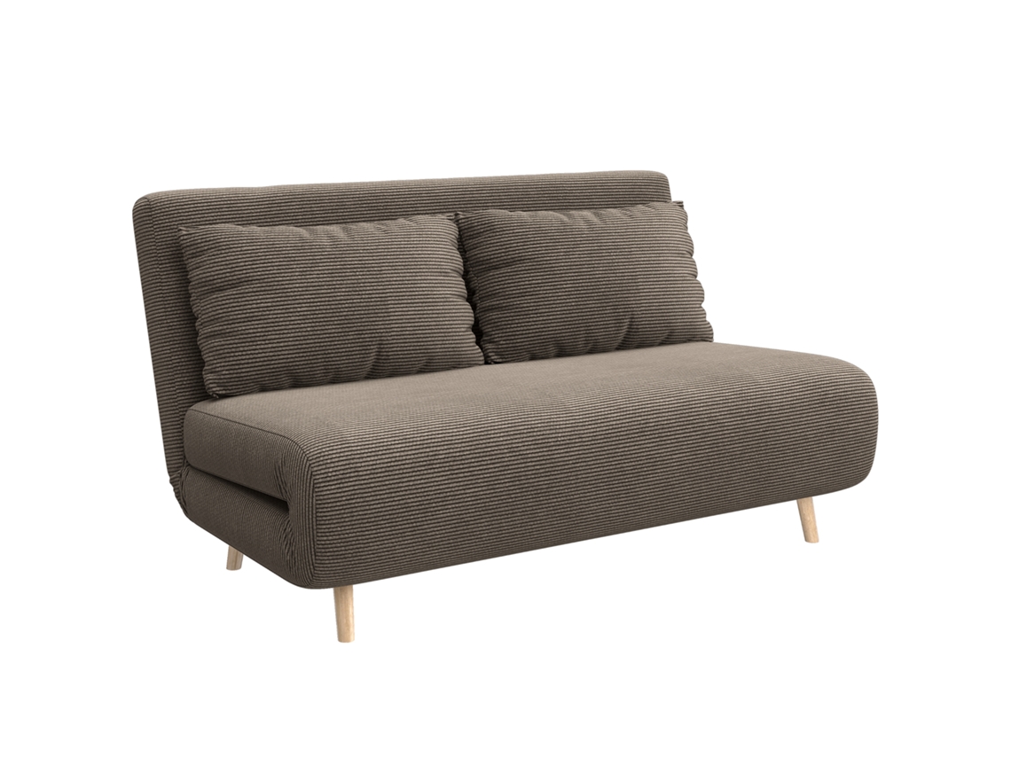 Sofá cama. Cama de Hóspedes. Encosto Ajustável em 3 Posições. Olha de Veludo Cotelê. Até 120 Kg. 141 X 90 X 81 Cm. Marrom Escuro Ge