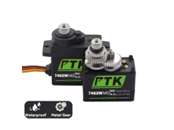 Servo Rc Digital À Prova Água, Preto, Ptk 7462w Mg 25t, com Engrenagem em Alumínio, 180°, 9g, Robôs, Carros Asa Fixa e Modelos Aeronaves. MDUG