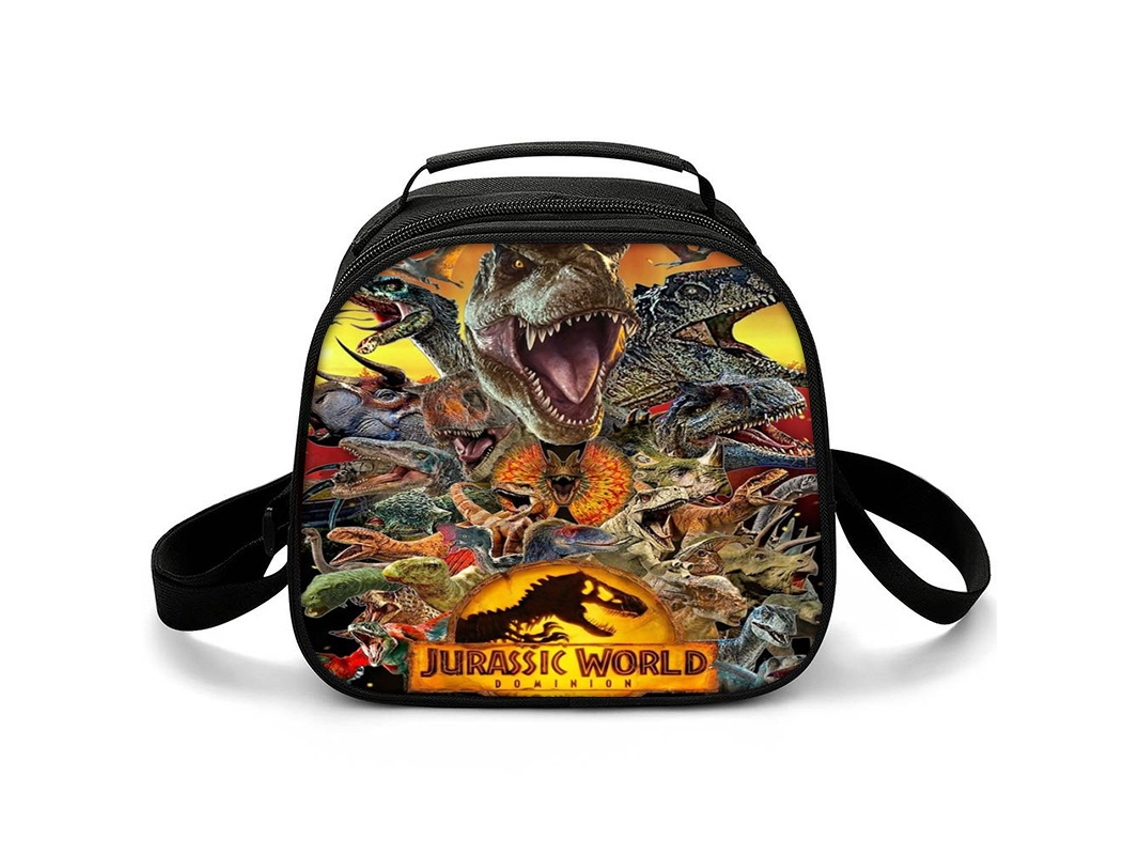 Sacola de piquenique com impressão 3D Jurassic World, estilo Harajuku, lancheira escolar semicircular, Aquaforge Bol