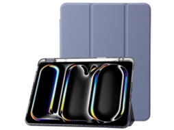 Capa para tablet Webake de acrílico transparente e couro com 3 dobras