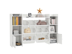 Prateleira infantil BTFORUS para brinquedos e livros, com 8 caixas removíveis, branco