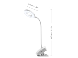 Lâmpada de Mesa Clip on USB com Controle Táctil, 3 Modos de Cor, Ângulo Flexível 360°