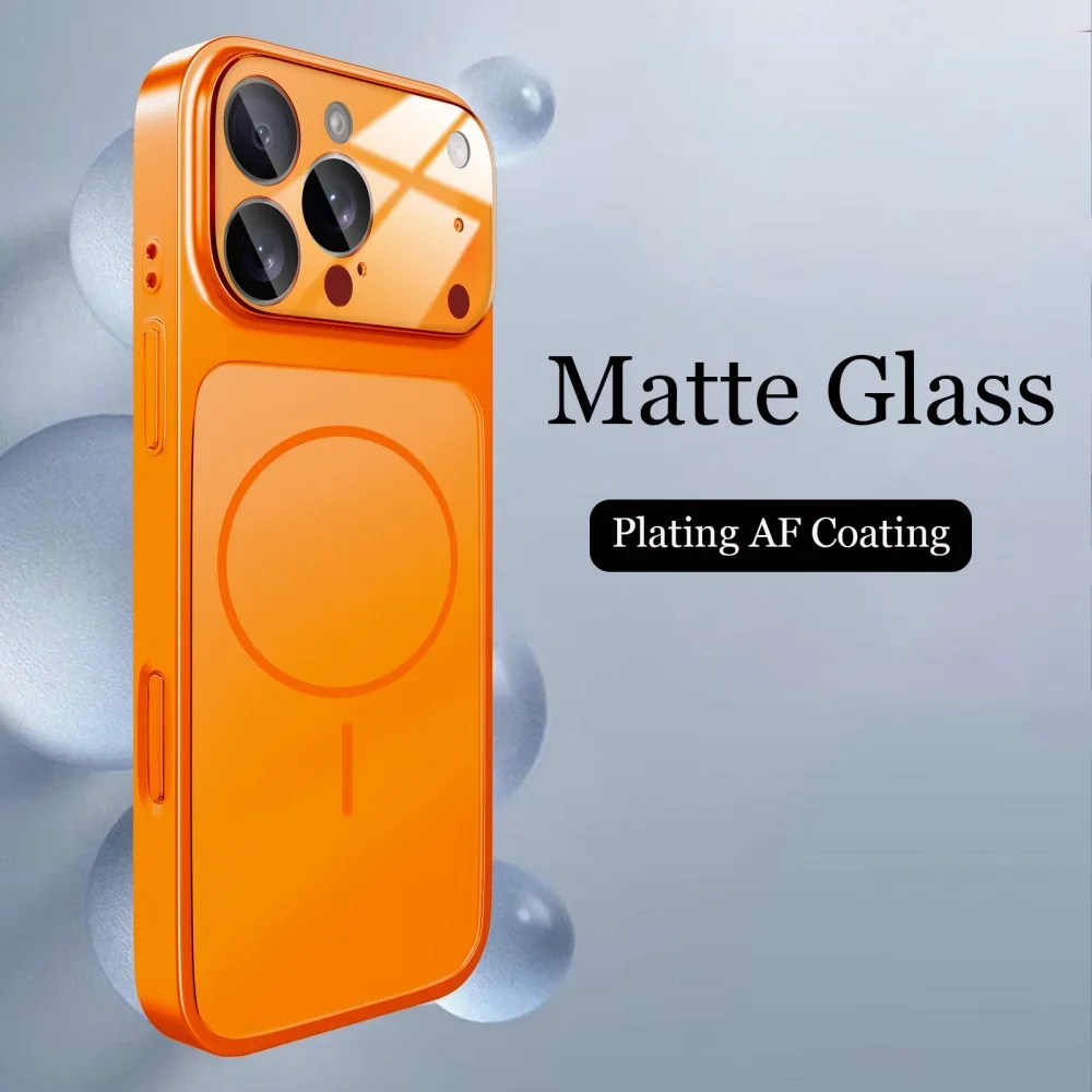 Capa Protetora (laranja Para Iphone 13 Pro Max), Acabamento Fosco, Original, Compatível Com Carregamento Sem Fio, Fixação Magnética Rígida.