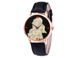 Reloj Unisex Niños Niñas Cuero Pu Casual De Moda Correa De Cuero Negro