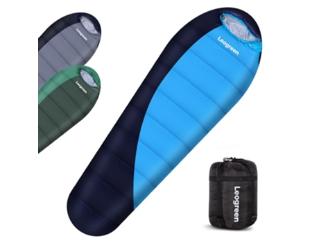 Leogreen Saco De Dormir, -15°c5°c 350gsm Acampamento Para Adultos 3 Temporadas Ultraleve Em Saco Leve 1800g 210x80x35cm, Azul