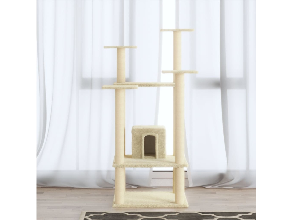 Vidaxl Árvore C/ Postes Arranhadores Sisal 110 Cm Cor Creme