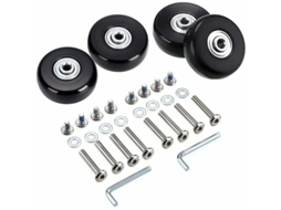 Conjunto De 4 Rodas Reposição Para Malas Viagem, 50x18mm, Rodízios Giratórios De Borracha, Kit De Reparo Rolamentos, Preto