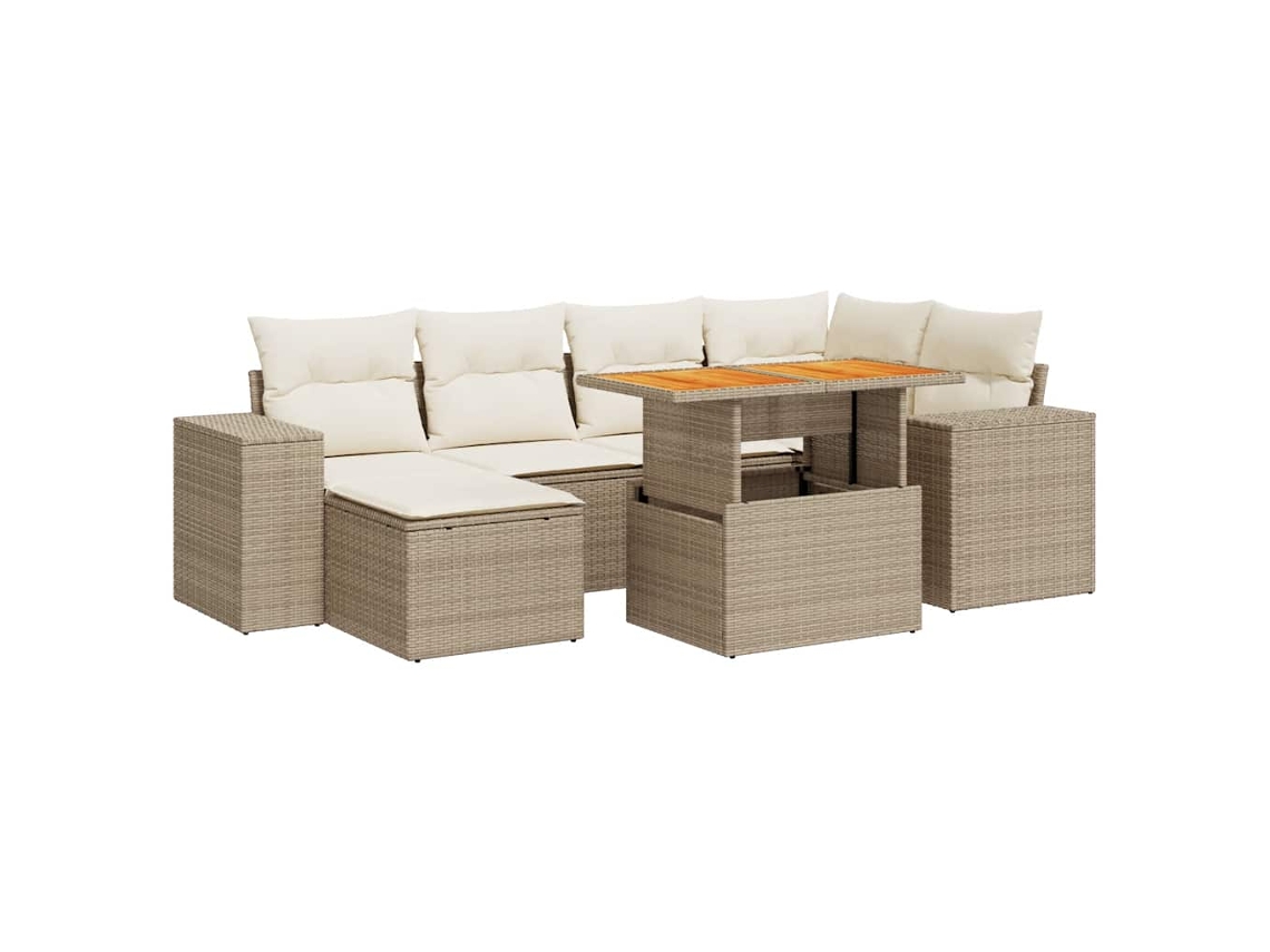 Garden Sofa Set, Garden Sofa Sets Vidaxl Bege Rattan / Vime (n/a)
