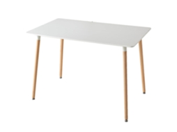 Mesa De Jantar, Design Moderno Minimalista, Para Até 6 Pessoas, Branco