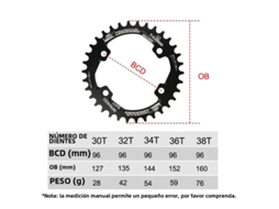 Lurelia Coroa Bicicleta Para Mtb 96 Mm, M7000, Mtb