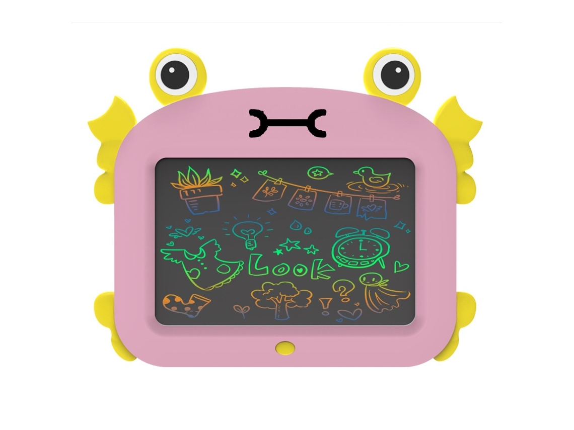 Tablet Lcd Portátil Para Escrita, Desenho De Caranguejo De 12 Polegadas, Para Prática De Escrita (rosa Claro) Elysve