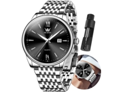 Lurelia Relógio Masculino, Movimento De Quartzo, Analógico, Aço Inoxidável, Prata