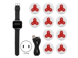 Pager Sem Fio Para Cuidador Sistema De Chamadas Para Restaurante 1 Receptor Móvel + 10 Pagers De Silicone