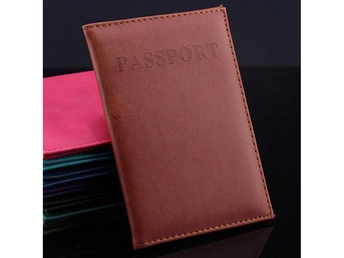 Porta-passaporte Em Couro Sintético Para Documentos De Identidade(cor Bege)