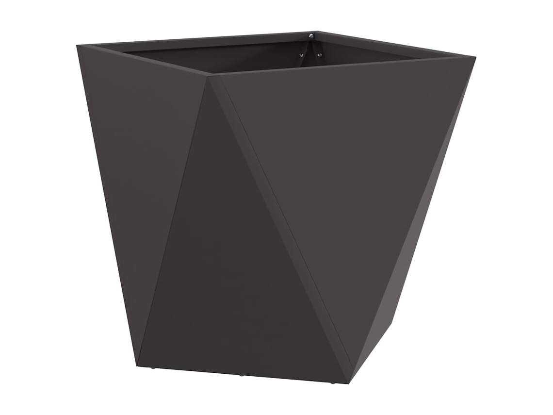 Conjunto 1 Caixa De Vaso Vidaxl Preto Aço (40 X 40 X 40 Cm)