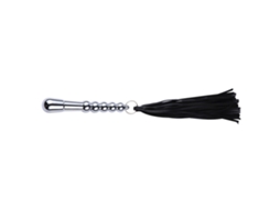 Juguete Plug Anal De Metal Com Chicote 45cm Para Casais Aço Alumínio Preto