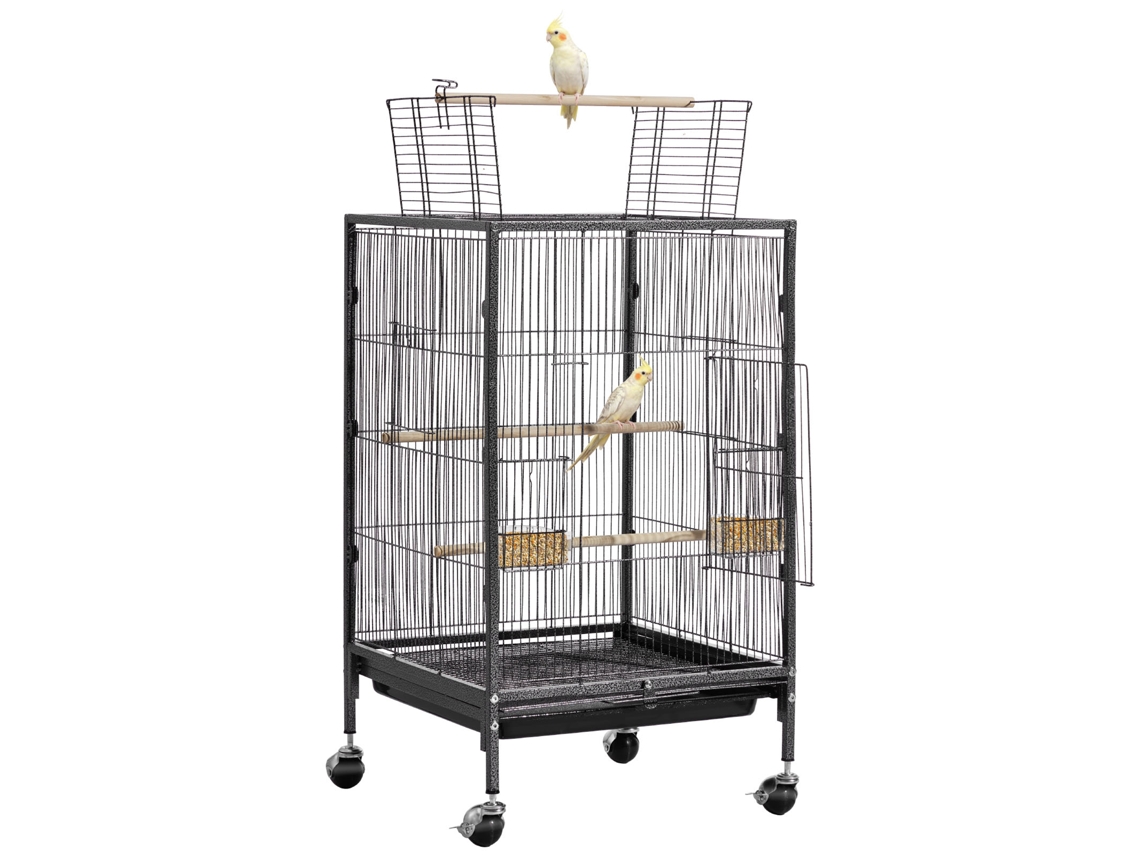 Gaiola Para Pássaros 460 X 460 X 770 Mm Teto Plano Aberto Com Poleiros Vevor