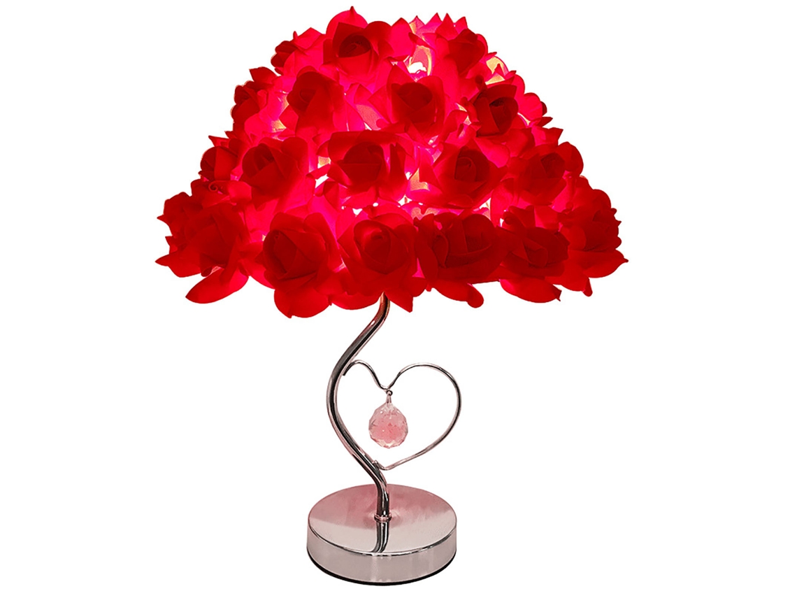 Rebe-lâmpada De Rosa 5w Decorativa Romântica Mesa Flor Para Celebração De Casamento