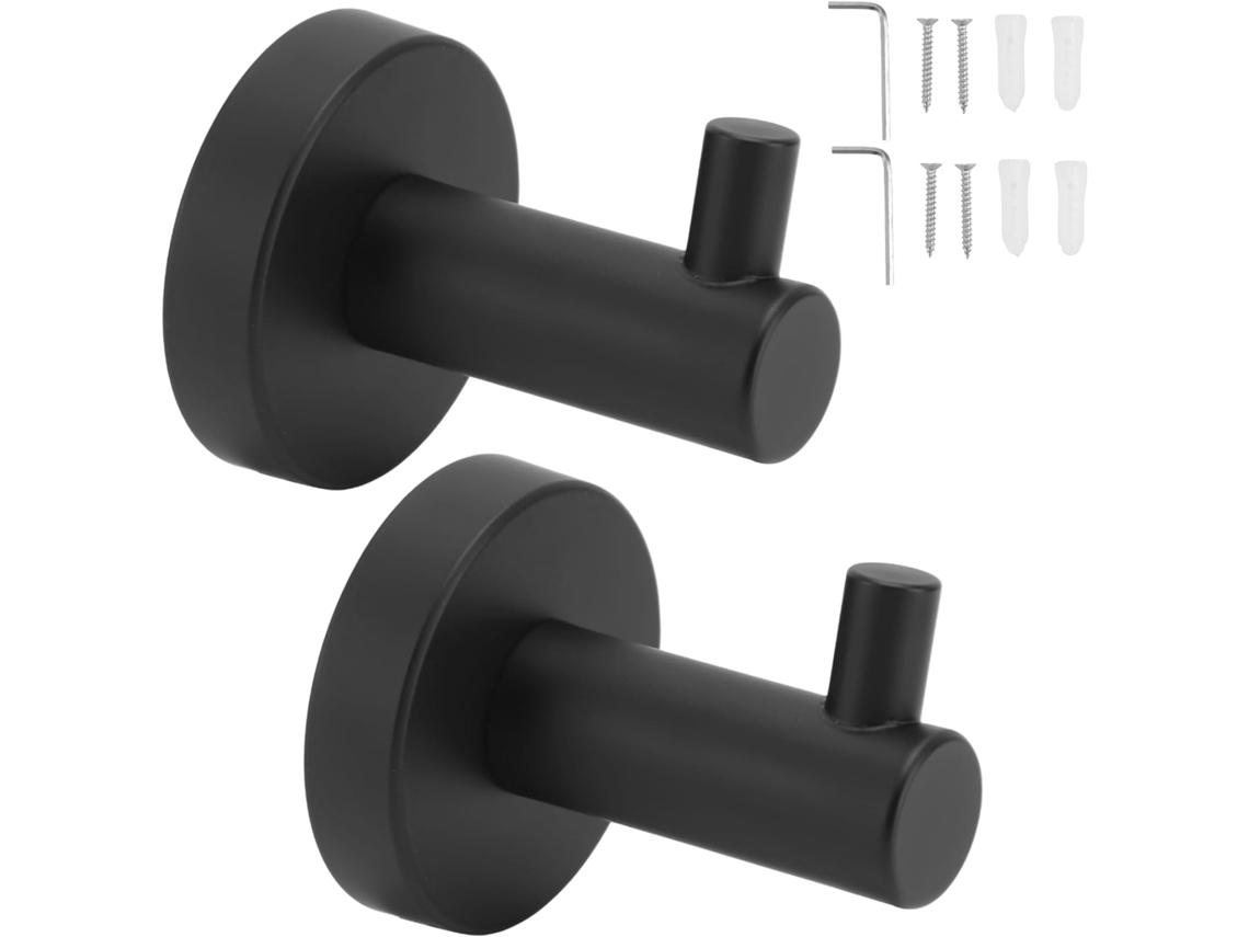 Conjunto De 2 Ganchos Para Toalha Banho, Ganchos De Aço Inoxidável Para Casacos E Toalhas, Cabide Resistente Para Portas