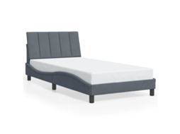 Estrutura de Cama Hanko em Veludo Cinzento Escuro 100x200 cm