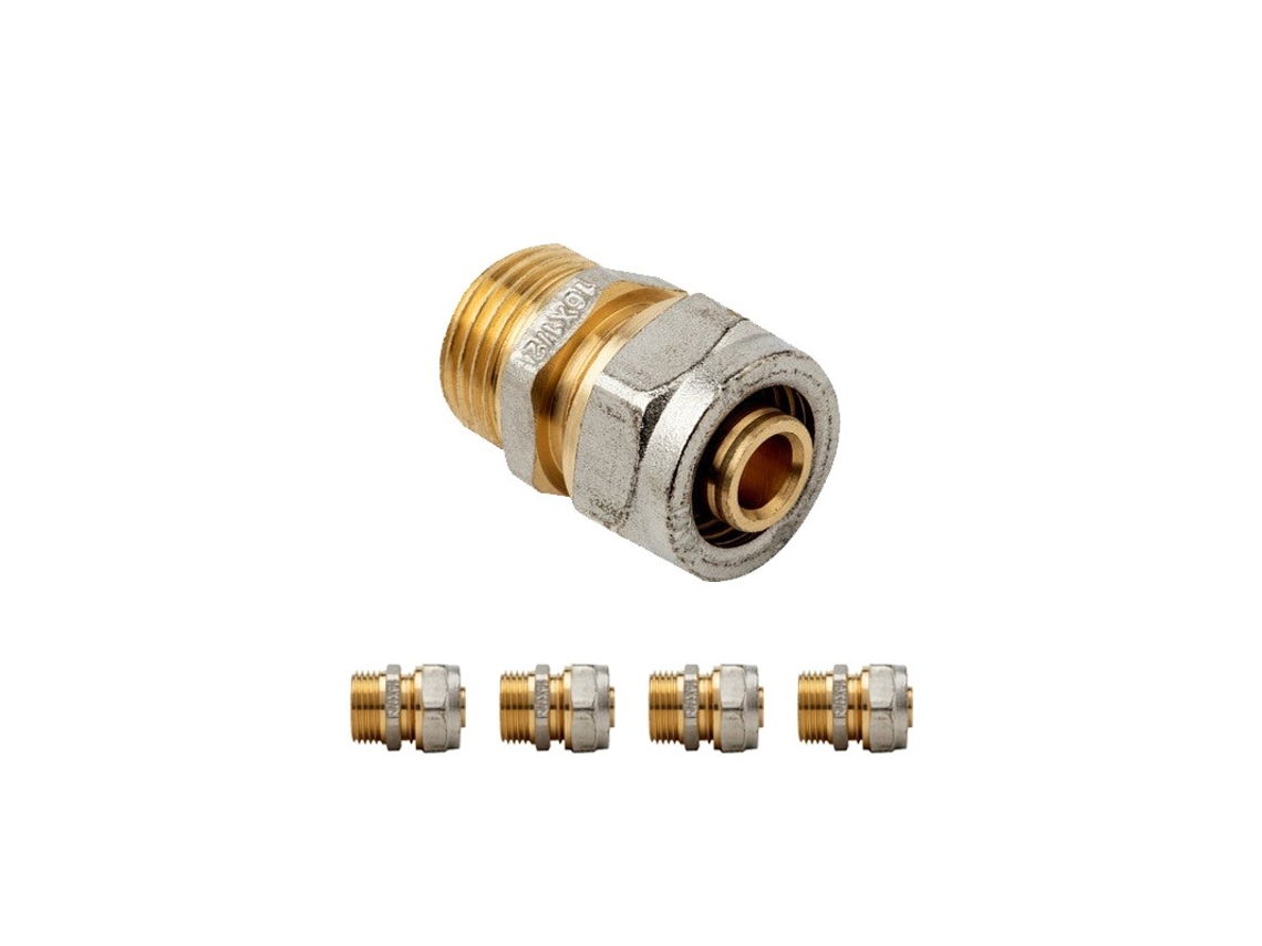 5 x 3/4 Conexão macho para tubo de compressão multicamadas de 25 mm, sem necessidade de máquina de crimpagem, Suinga Grey