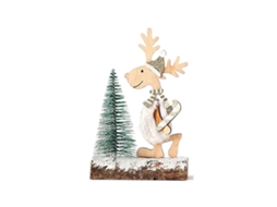 Laxiscreed Árvore De Natal Em Madeira Com Estilo Elk E Flores Brancas Para Decoração Natalícia