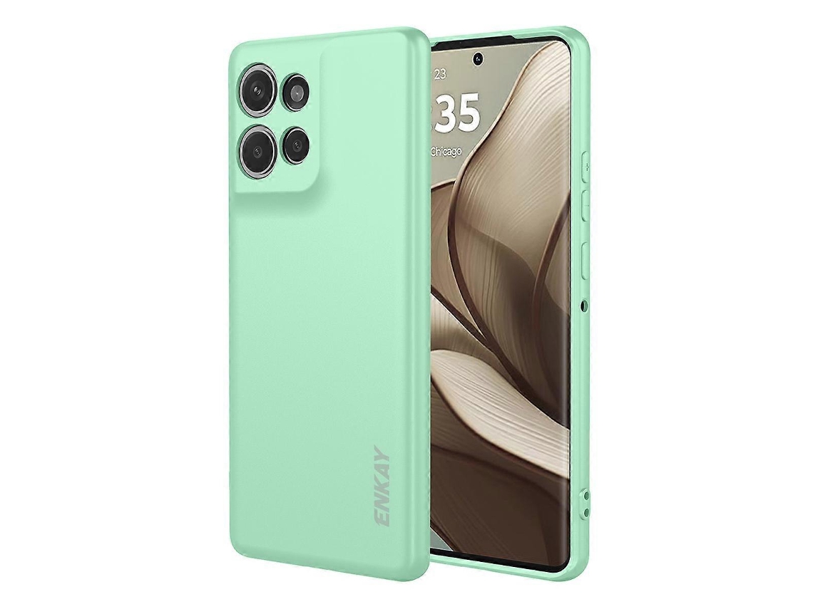 Capa De Silicone Para Motorola Edge 50 Neo 5g Enkay Hat Prince Straight Edge Capa Traseira Para Celular Verde Claro