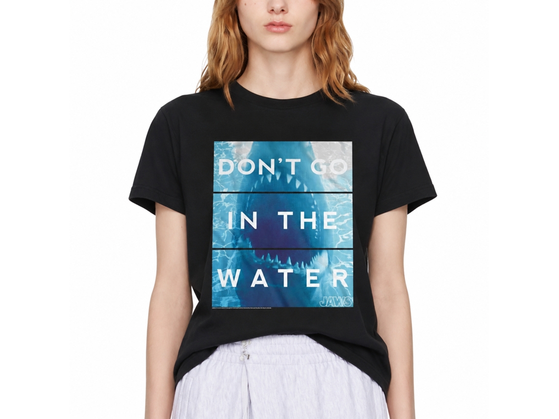 Rockinstone Jaws Movie Don't Go Black Adult T-shirt Classic Size:s