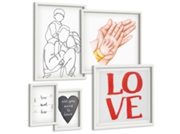 Conjunto De Pinturas Família Amor Aconchego Felicidade Espelharte (5 Peças)