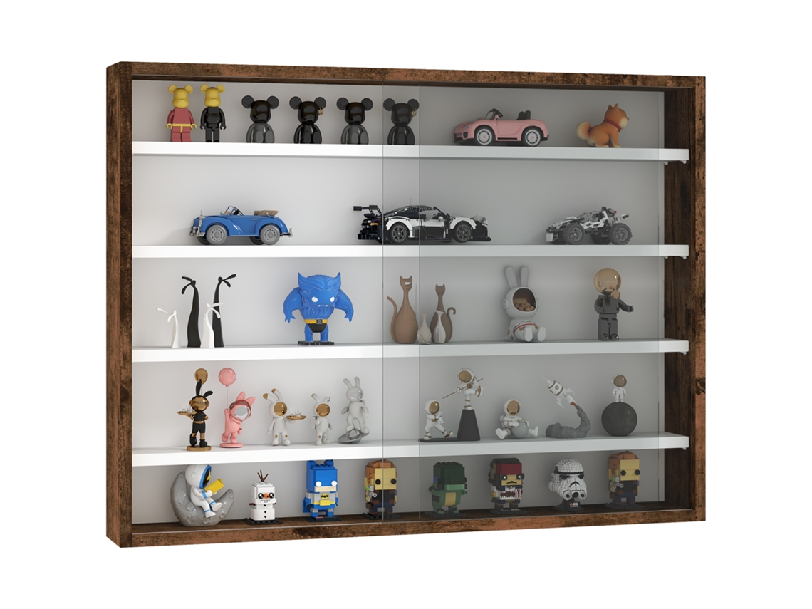 Vitrine de Parede para Colecionáveis, 5 Prateleiras, 80x9.5x60cm BTFORUS
